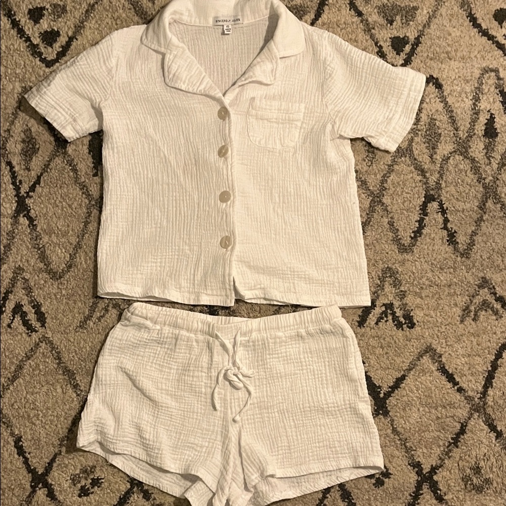 White Cotton Pajama Set